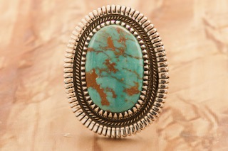 Genuine Royston Turquoise Sterling Silver Native American Ring